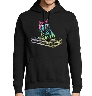 Obrázek 1 produktu Pánská mikina Neonová DJ Kočka za DJ Mixážním Pultem