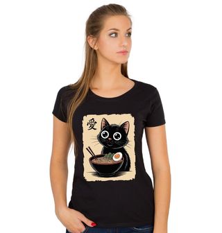 Obrázek 1 produktu Dámské tričko Kawaii Kočka s Ramenem