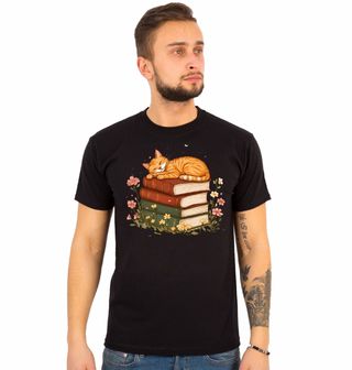 Obrázek 1 produktu Pánské tričko Spící Oranžová Kočka na Knihách