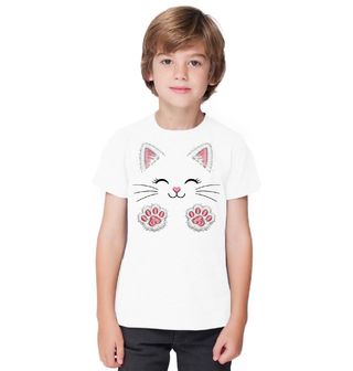 Obrázek 1 produktu Dětské tričko Mazlivá Kočka s Růžovými Tlapkami