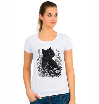 Obrázek 1 produktu Dámské tričko Černá Kočka v Květinové Zahradě