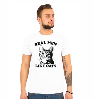 Obrázek 1 produktu Pánské tričko Skuteční muži mají rádi kočky Real Men Like Cats