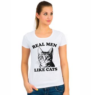 Obrázek 1 produktu Dámské tričko Skuteční muži mají rádi kočky Real Men Like Cats