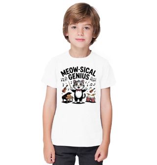 Obrázek 1 produktu Dětské tričko Kočičí Dirigent Hudební Génius Meow-sical Genius