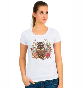 Obrázek 1 produktu Dámské tričko Mýval v Květinové Knihovně