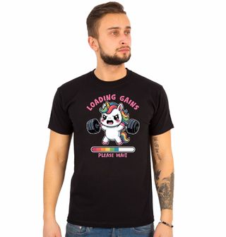 Obrázek 1 produktu Pánské tričko Jednorožec v Posilovně Loading Gains Please Wait