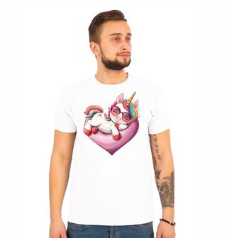 Obrázek 1 produktu Pánské tričko Spící Jednorožec na Srdci