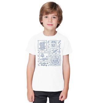 Obrázek 1 produktu Dětské tričko Modrobílý Porcelán Folk I’d rather be thrifting