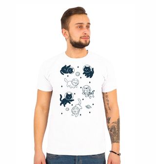 Obrázek 1 produktu Pánské tričko Kočičí Astronauti mezi Hvězdami