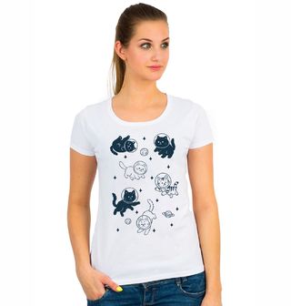 Obrázek 1 produktu Dámské tričko Kočičí Astronauti mezi Hvězdami