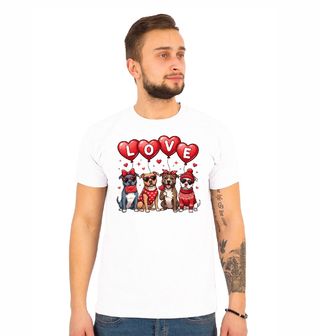 Obrázek 1 produktu Pánské tričko Zamilovaní Američtí Stafordšírští Teriéři LOVE