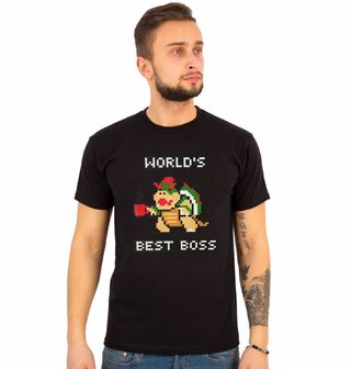Obrázek 1 produktu Pánské tričko Bowser World's Best Boss Nejlepší Záporák 