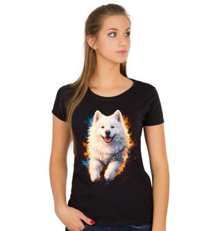 Obrázek 1 produktu Dámské tričko Veselý Samojed na Procházce