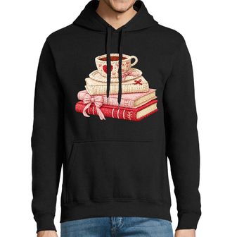 Obrázek 1 produktu Pánská mikina Háčkované Knihy s Šálkem Kávy