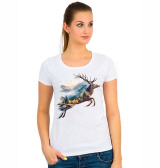 Obrázek 1 produktu Dámské tričko Jelen ve Skoku v Krajině