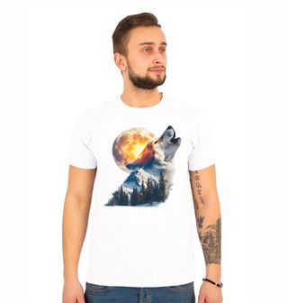 Obrázek 1 produktu Pánské tričko Vlk Vyjící na Měsíc