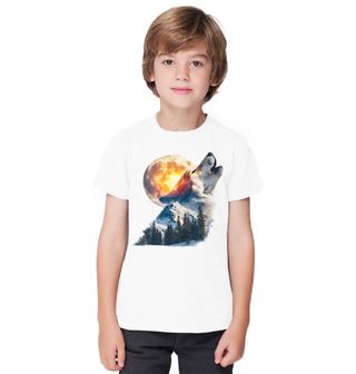 Obrázek 1 produktu Dětské tričko Vlk Vyjící na Měsíc