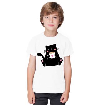 Obrázek 1 produktu Dětské tričko Kočka s Šálkem v Packách