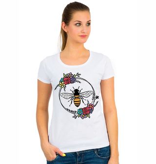 Obrázek 1 produktu Dámské tričko Včela v Kruhu Květin