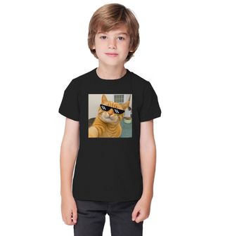 Obrázek 1 produktu Dětské tričko Selfie Kočka se Stylovými Brýlemi