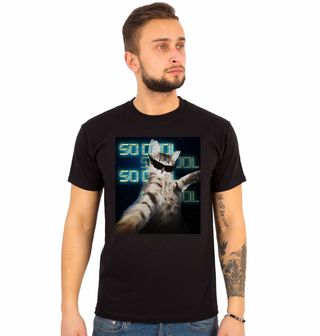 Obrázek 1 produktu Pánské tričko Selfie Cool Kočka s Brýlemi