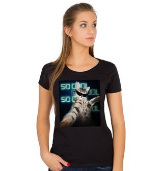 Obrázek 1 produktu Dámské tričko Selfie Cool Kočka s Brýlemi
