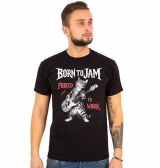 Obrázek 1 produktu Pánské tričko Rocková Kočka s Kytarou Born to Jam