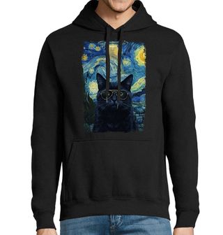 Obrázek 1 produktu Pánská mikina Kočka s Brýlemi ve Hvězdné Noci