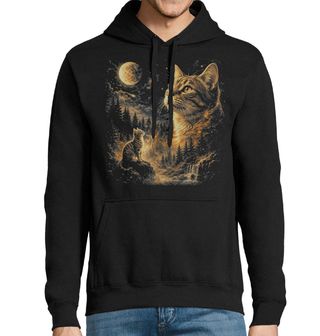 Obrázek 1 produktu Pánská mikina Mourovatá Kočka pod Hvězdnou Oblohou