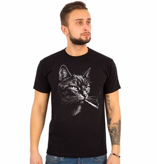 Obrázek 1 produktu Pánské tričko Rebel Kočka s Cigaretou