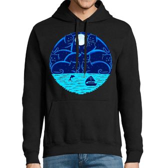 Obrázek 1 produktu Pánská mikina Kočičí Noc pod Měsícem