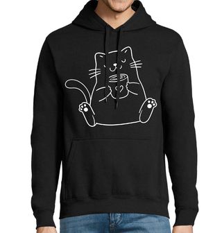 Obrázek 1 produktu Pánská mikina Spokojená Kočka s Šálkem