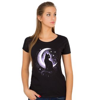 Obrázek 1 produktu Dámské tričko Tajemná Kočka při Měsíci