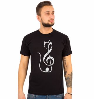 Obrázek 1 produktu Pánské tričko Kočka jako Houslový Klíč