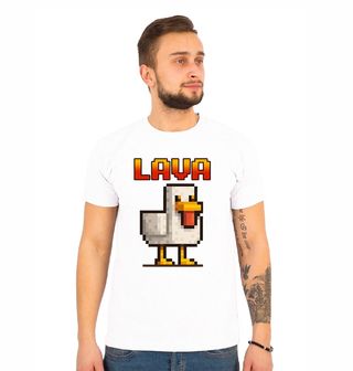 Obrázek 1 produktu Pánské tričko Pixelová Slepice Lava