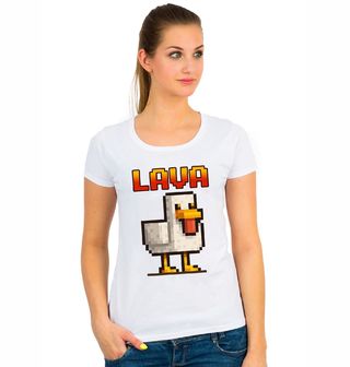Obrázek 1 produktu Dámské tričko Pixelová Slepice Lava