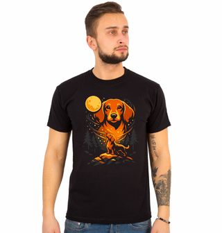 Obrázek 1 produktu Pánské tričko Kreslený Jezevčík při Úplňku