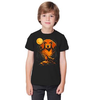 Obrázek 1 produktu Dětské tričko Kreslený Jezevčík při Úplňku