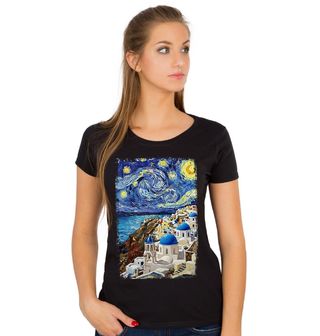 Obrázek 1 produktu Dámské tričko Santorini ve Stylu Van Gogh