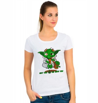 Obrázek 1 produktu Dámské tričko Veselý Yoda "Nechť tě provází marihuana!"