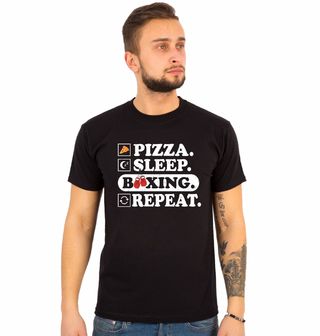 Obrázek 1 produktu Pánské tričko Pizza Spánek Box a Znovu Pizza Sleep Boxing Repeat