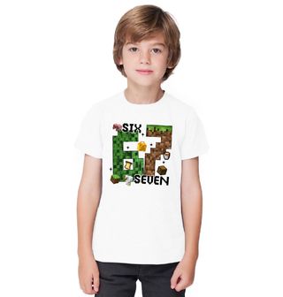 Obrázek 1 produktu Dětské tričko Pixelový Brainrot Six Seven