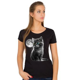 Obrázek 1 produktu Dámské tričko Koťátko při Úplňku