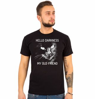 Obrázek 1 produktu Pánské tričko Hello Darkness my Old Friend Kočka