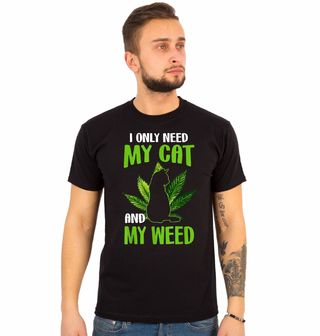 Obrázek 1 produktu Pánské tričko Kočka a Marihuana