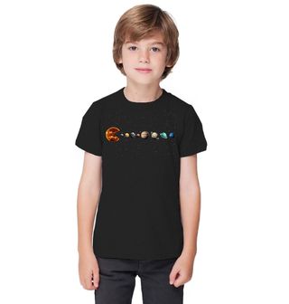 Obrázek 1 produktu Dětské tričko Pac-Man a Planety Sluneční Soustavy