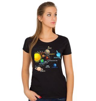 Obrázek 1 produktu Dámské tričko Detailní Sluneční Soustava
