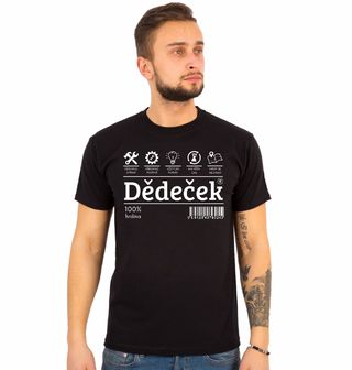Obrázek 1 produktu Pánské tričko Štítek Dědeček na prodej 100% hrdina