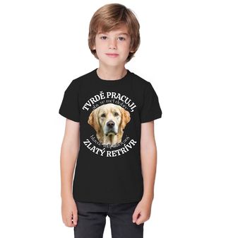 Obrázek 1 produktu Dětské tričko Tvrdě pracuji, aby se měl dobře můj Zlatý retrívr