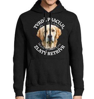 Obrázek 1 produktu Pánská mikina Tvrdě pracuji, aby se měl dobře můj Zlatý retrívr